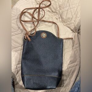 Heroing navy leather crossbody